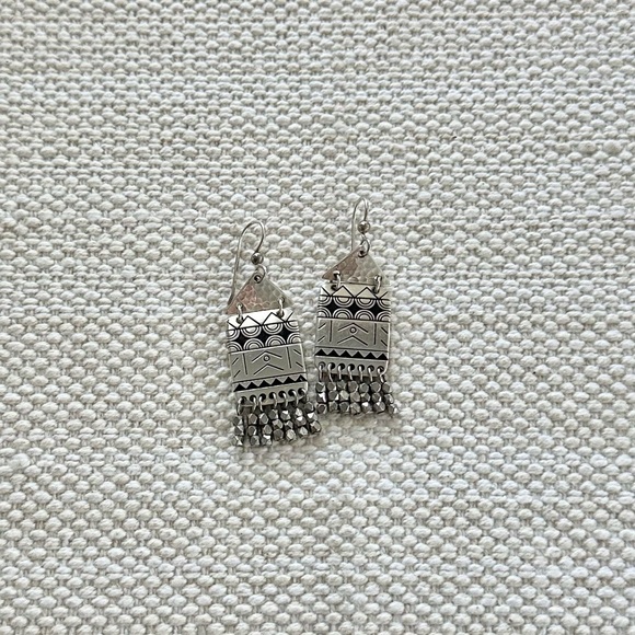 BRIGHTON Africa Stories RARE Etched Sway French Wire Earrings • JA4560 Beaded - Picture 2 of 7